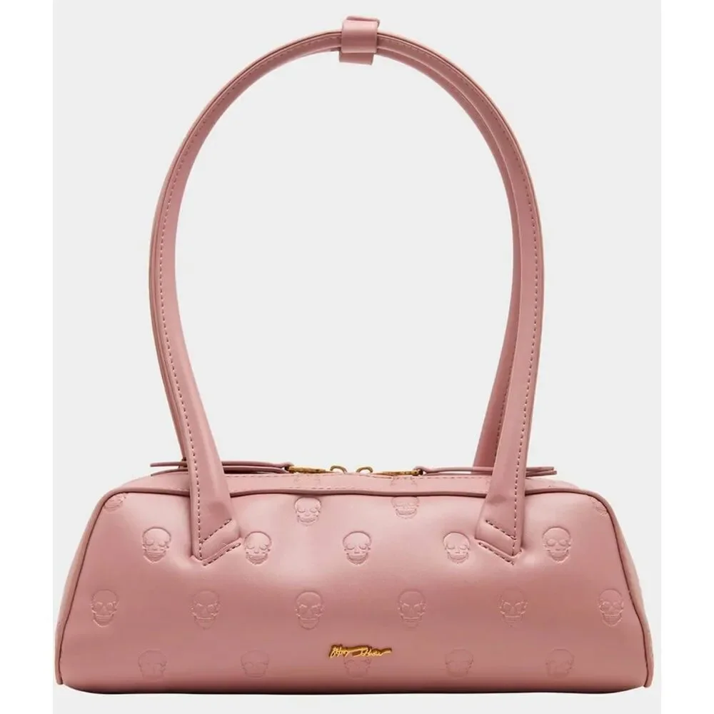 NWT~BETSEY JOHNSON Skullicious Shoulder Bag Purse in Blush Pink~$98 Tags~ - Picture 3 of 8